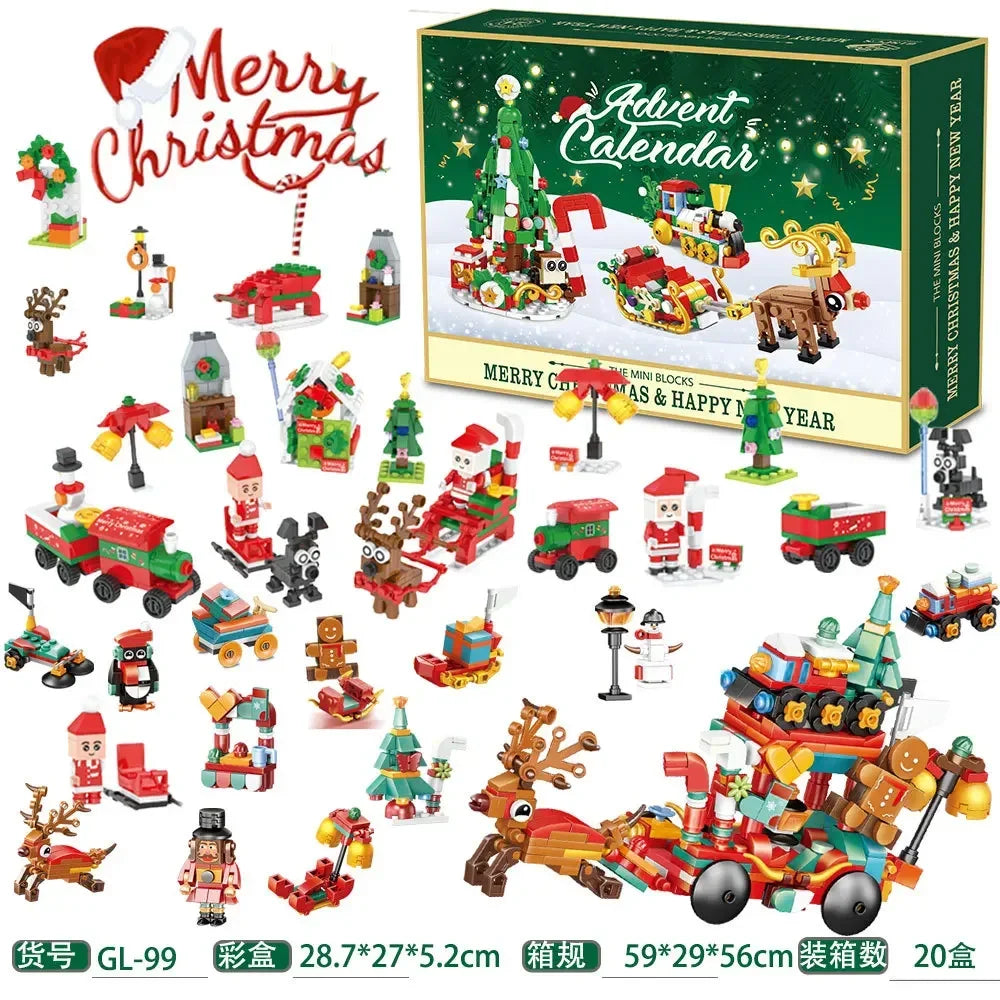 Advent Calendar New Christmas Countdown Blind Box Christmas Tree Santa Claus Model Toy Collection Christmas Kids Gifts