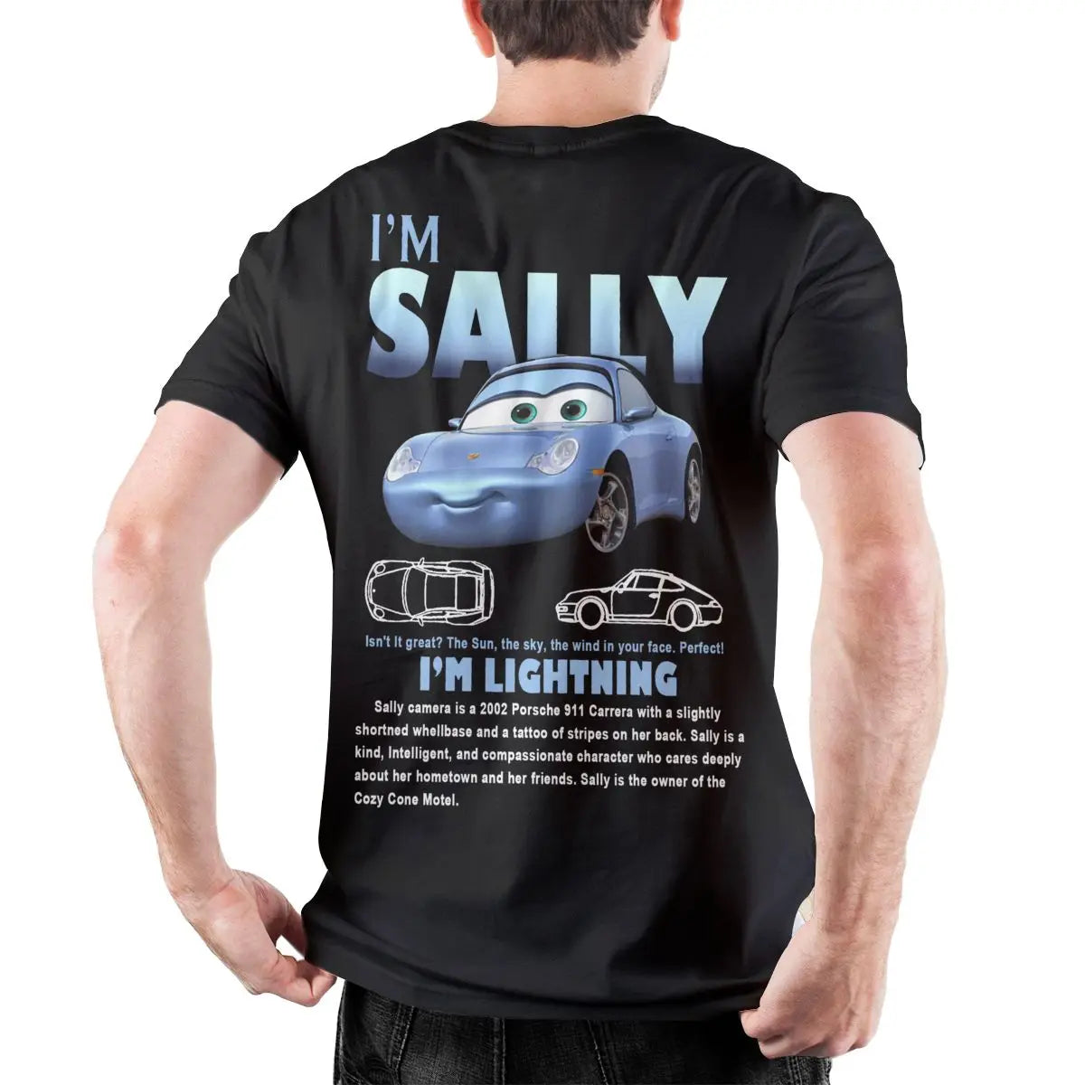 Lightning Mcqueen and Sally Couples T-shirt Merch Outfit for Men Women Sally and Mcqueen T Shirts for Couple Gift Tee Back Print