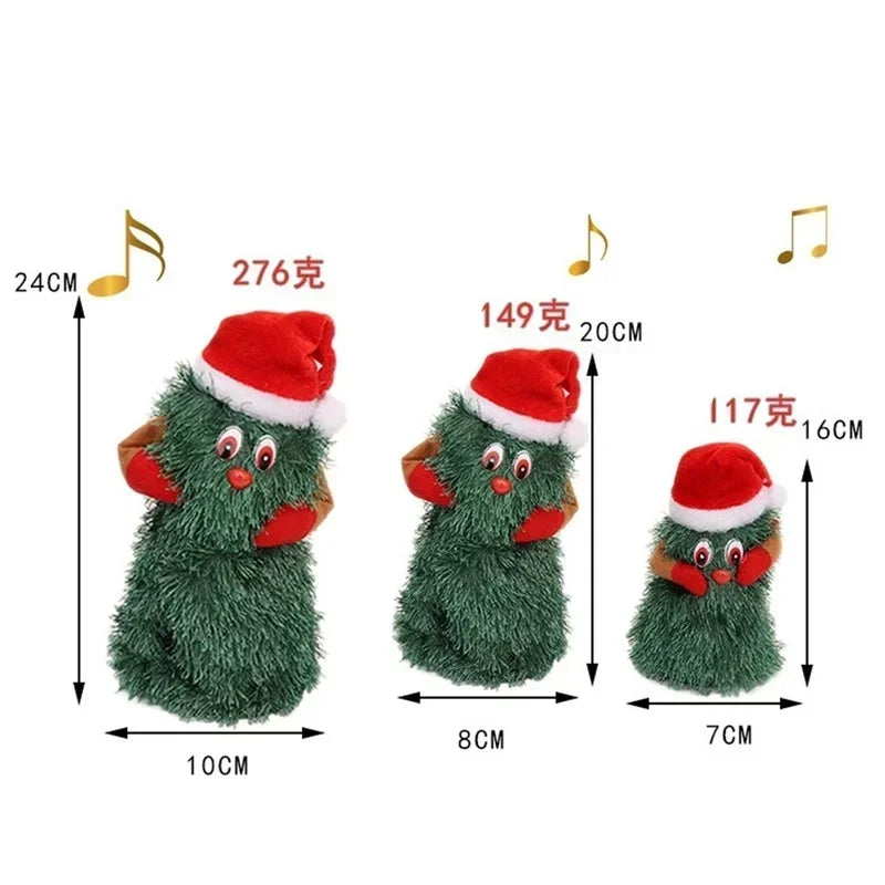 Dancing and Singing Christmas Tree Toys Kids Cute Green Plush Toys Creative Music Electric Plush Doll Home Decor Christmas Gifts