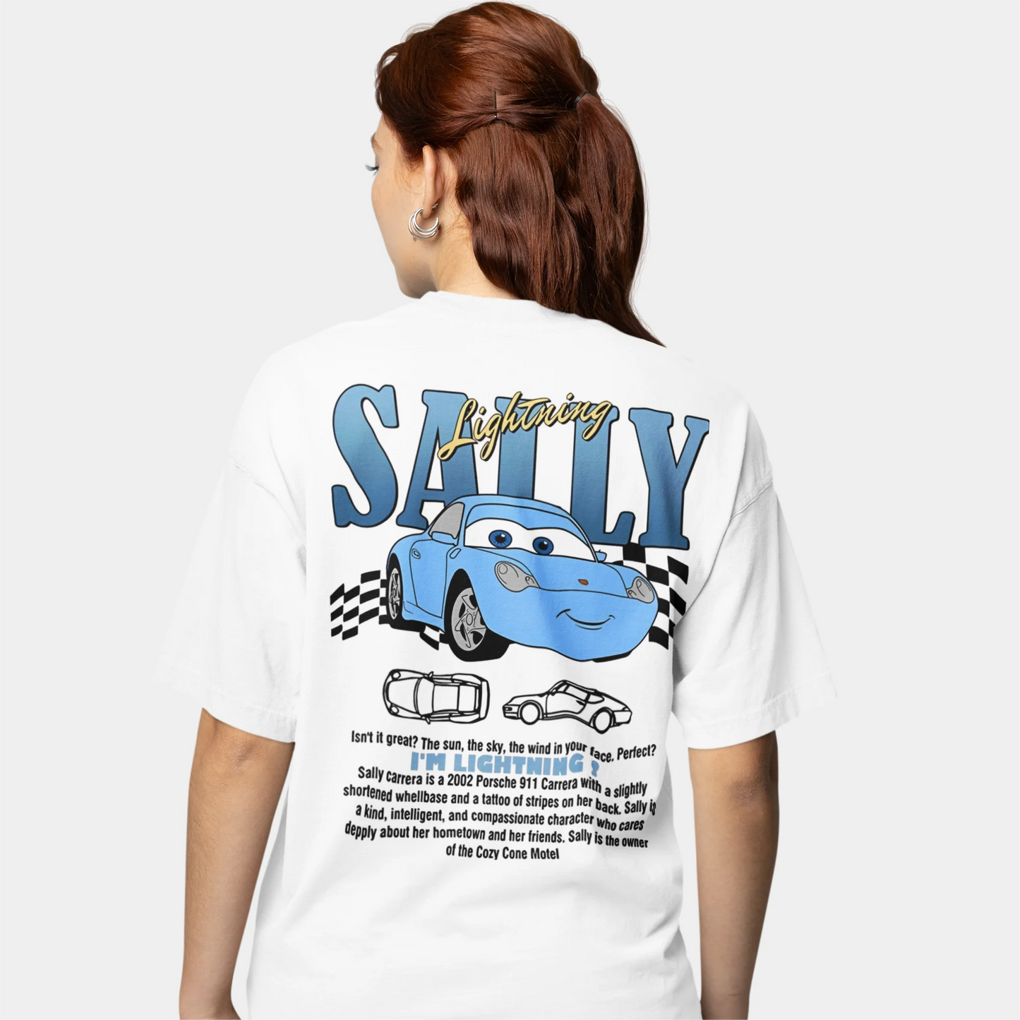 Lightning Mcqueen and Sally Couples T-shirt Merch Outfit for Men Women Sally and Mcqueen T Shirts for Couple Gift Tee Back Print