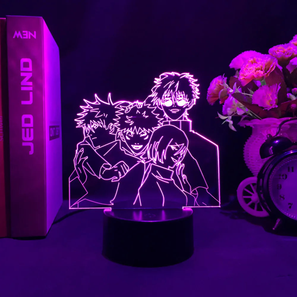 Jujutsu Kaisen LED Acrylic Stand - Gojo, Sukuna, Megumi Room3D LED Night Light