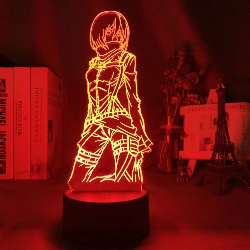 Attack on Titan 3D LED Nightlight - Eren Yeager & Mikasa Acrylic Stand