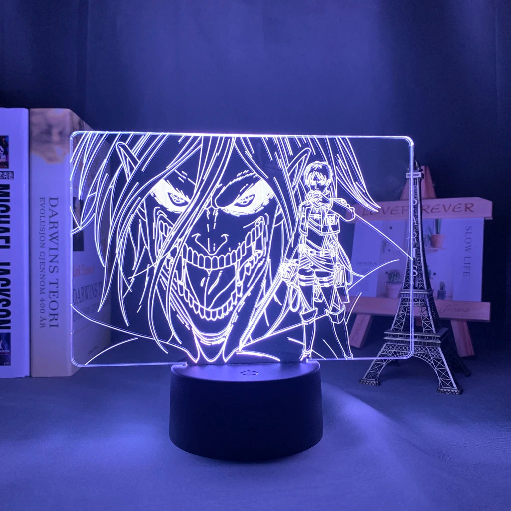 Attack on Titan 3D LED Nightlight - Eren Yeager & Mikasa Acrylic Stand