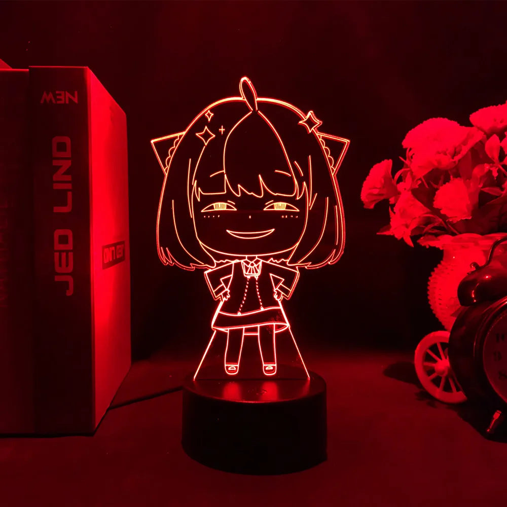 Anime LED Nightlight - Spy X Family Anya Forger Acrylic Stand for Kids