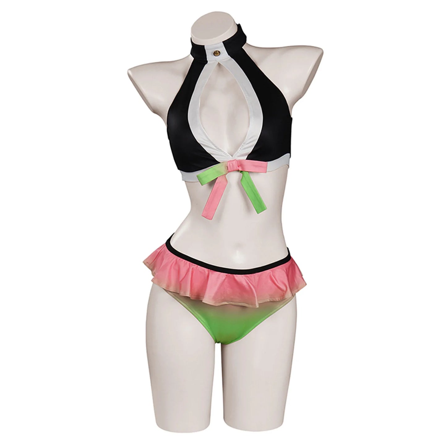 Demon Slayer: Kimetsu No Yaiba Halter Neck Strap Split Bikini Swimsuit Women's Comfortable Nude Beach Quick-Drying Swimsuit