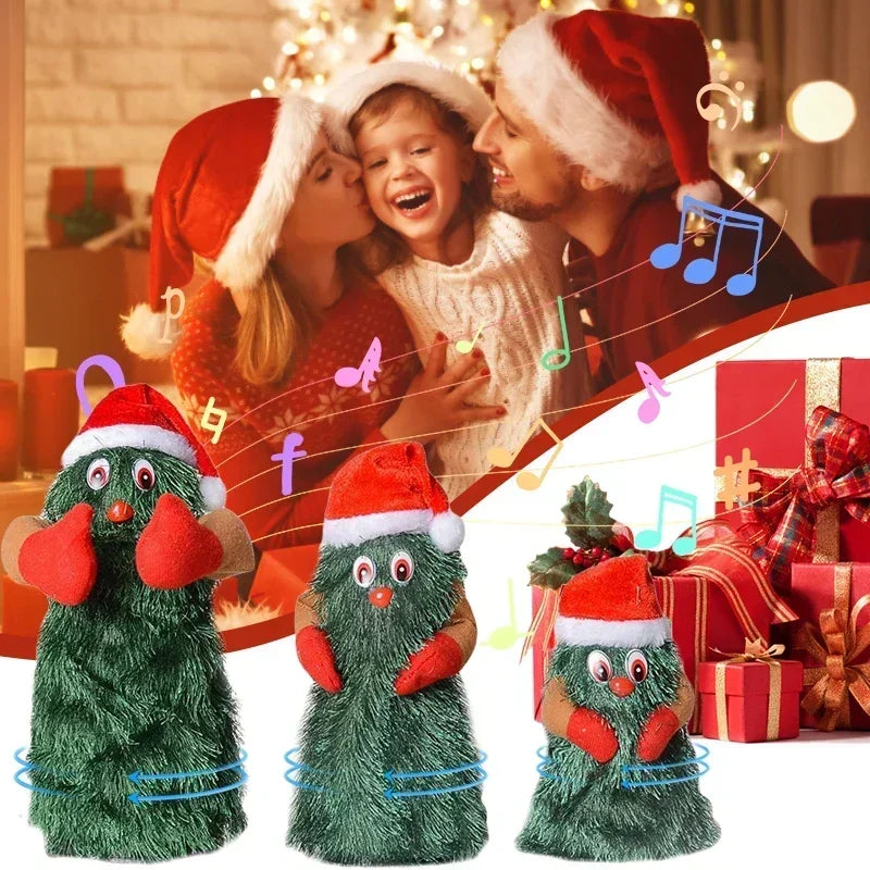 Dancing and Singing Christmas Tree Toys Kids Cute Green Plush Toys Creative Music Electric Plush Doll Home Decor Christmas Gifts