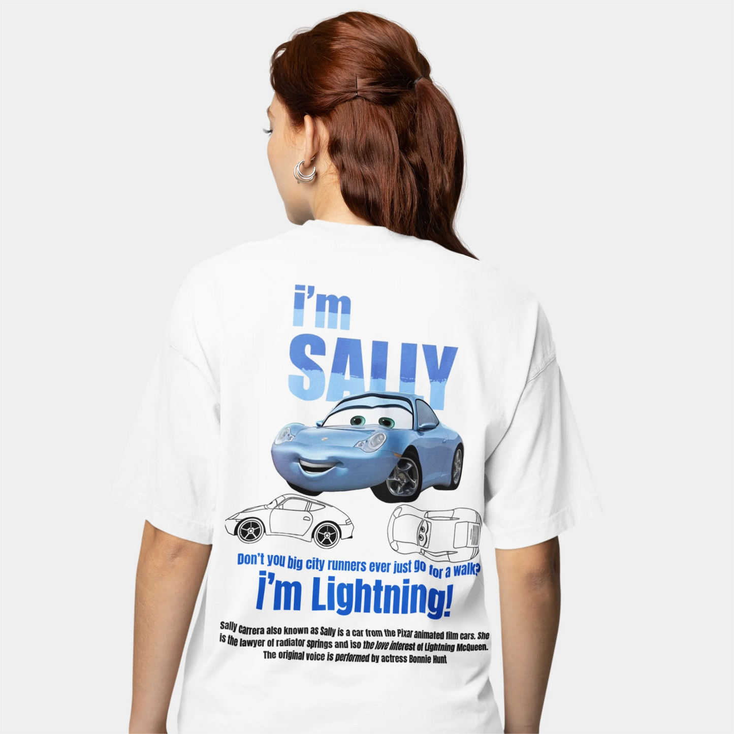 Lightning Mcqueen and Sally Couples T-shirt Merch Outfit for Men Women Sally and Mcqueen T Shirts for Couple Gift Tee Back Print