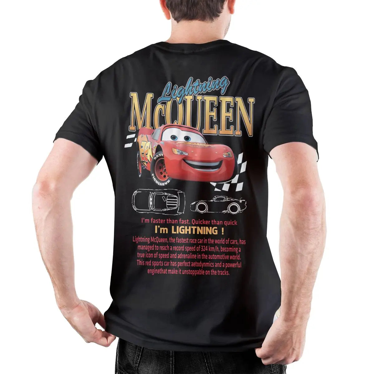 Lightning Mcqueen and Sally Couples T-shirt Merch Outfit for Men Women Sally and Mcqueen T Shirts for Couple Gift Tee Back Print