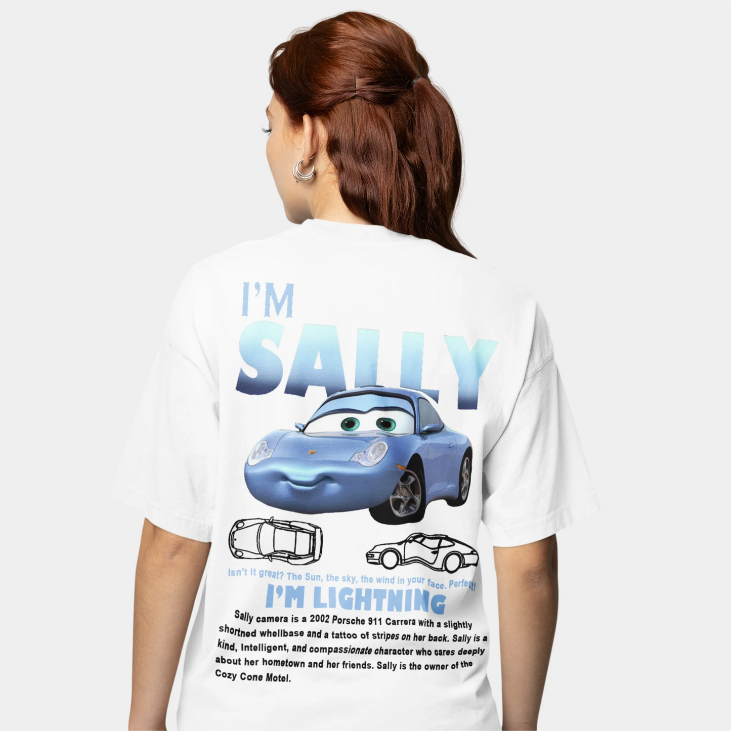 Lightning Mcqueen and Sally Couples T-shirt Merch Outfit for Men Women Sally and Mcqueen T Shirts for Couple Gift Tee Back Print