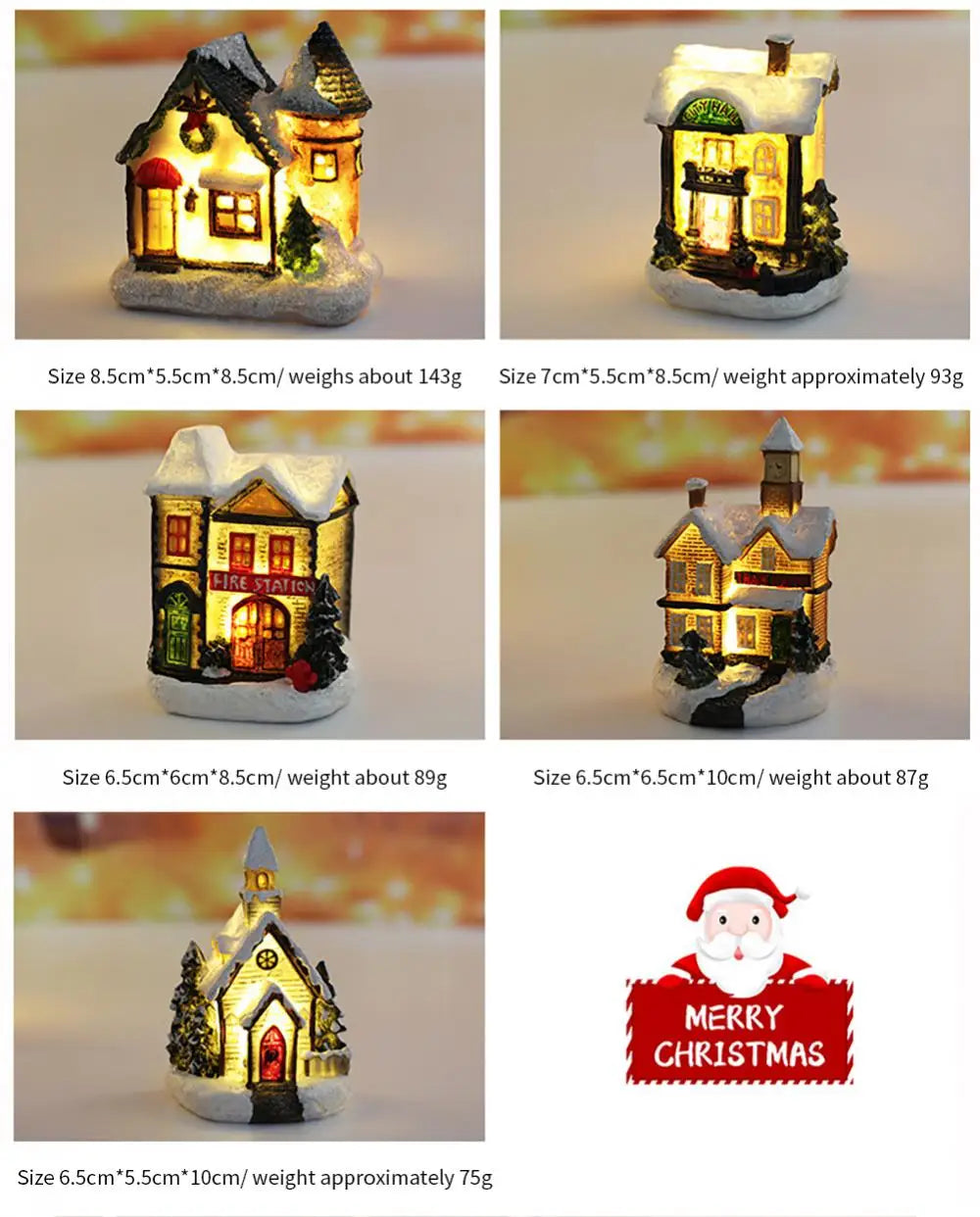 Christmas LED Light Wooden House Luminous Cabin Merry Christmas Decorations For Home DIY Xmas Tree Ornaments Kids Gift New Year