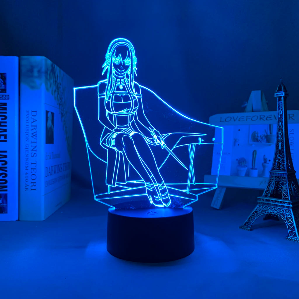 Anime LED Nightlight - Spy X Family Anya Forger Acrylic Stand for Kids