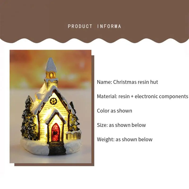 Christmas LED Light Wooden House Luminous Cabin Merry Christmas Decorations For Home DIY Xmas Tree Ornaments Kids Gift New Year