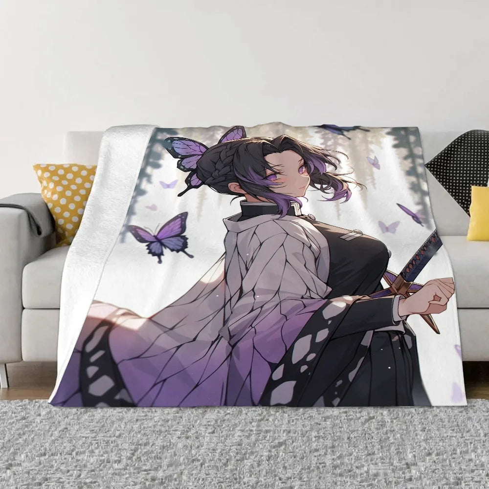 Kochou Shinobu Fluffy Soft Blankets