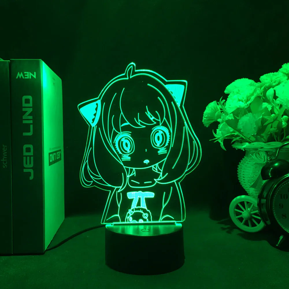 Anime LED Nightlight - Spy X Family Anya Forger Acrylic Stand for Kids