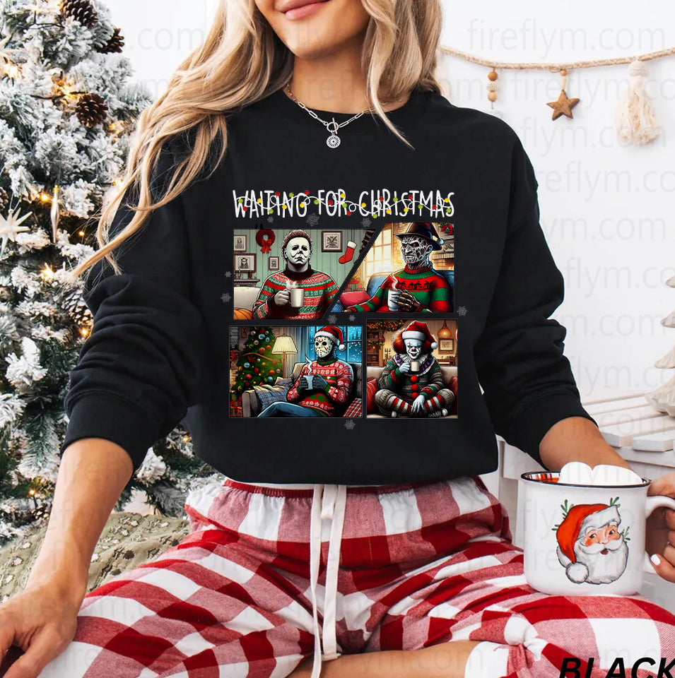 Horror Movies Character Funny Xmas Unisex Santa T-Shirt Sweatshirt, Christmas Shirt 2024, Christmas GIft