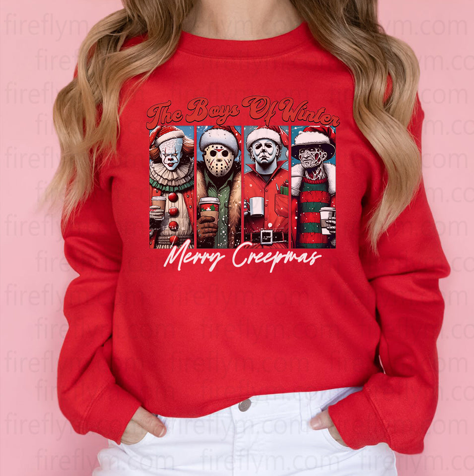 Horror Movies Character Funny Xmas Unisex Santa T-Shirt Sweatshirt, Christmas Shirt 2024, Christmas GIft2