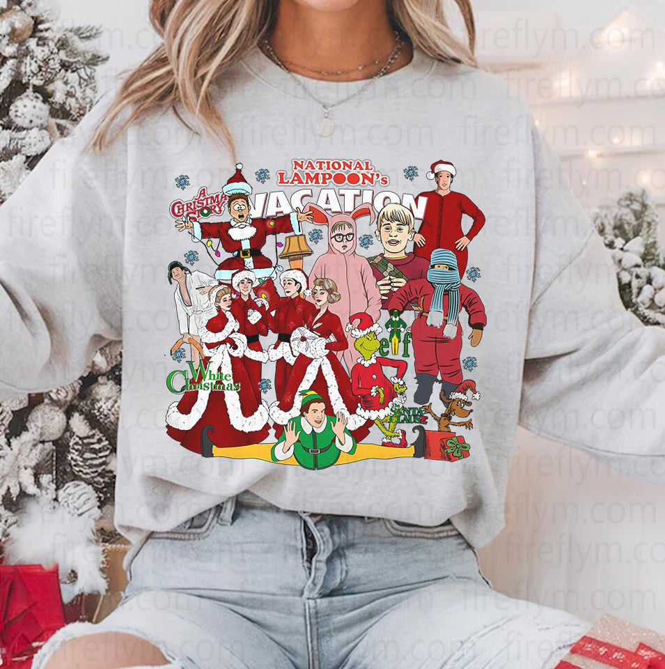 Christmas Movies Character Funny Xmas Unisex Santa T-Shirt Sweatshirt, Christmas Shirt 2024